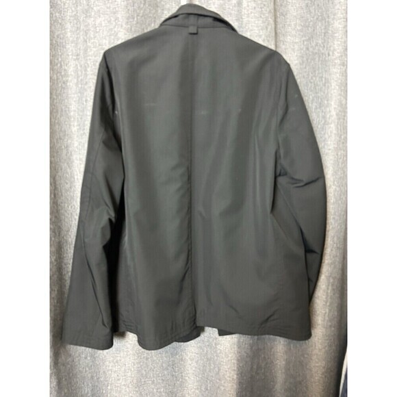 SANYO NY Men's XL Black Water Repellant Shell Poly Coat Inner Zip Button Lined - Picture 7 of 10